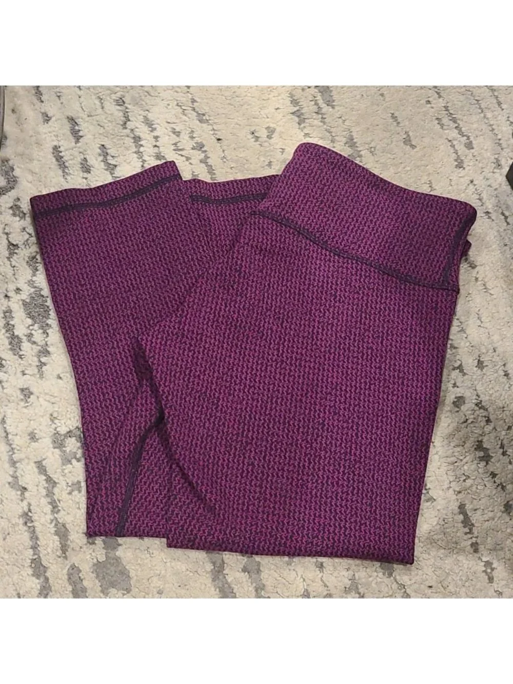 Lululemon Wunder Under Crop III Teeny Tooth Deep Fuchsia Black